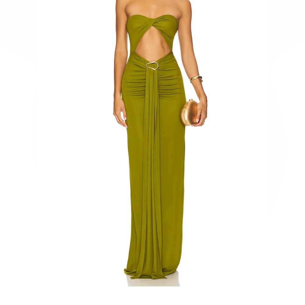 Lovers + Friends Strapless Olive Dress